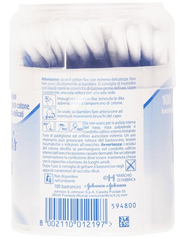 Johnson's Cotton Fioc - 100 Bastoncini Cotonati